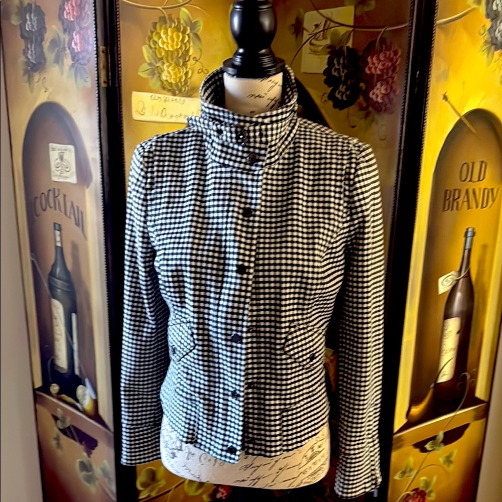 Women's Black and White Checkered lightweight jacket